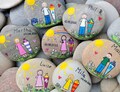 Painted stone, as a small gift for school enrollment, 1st day of school, lucky stone, personalized, memory