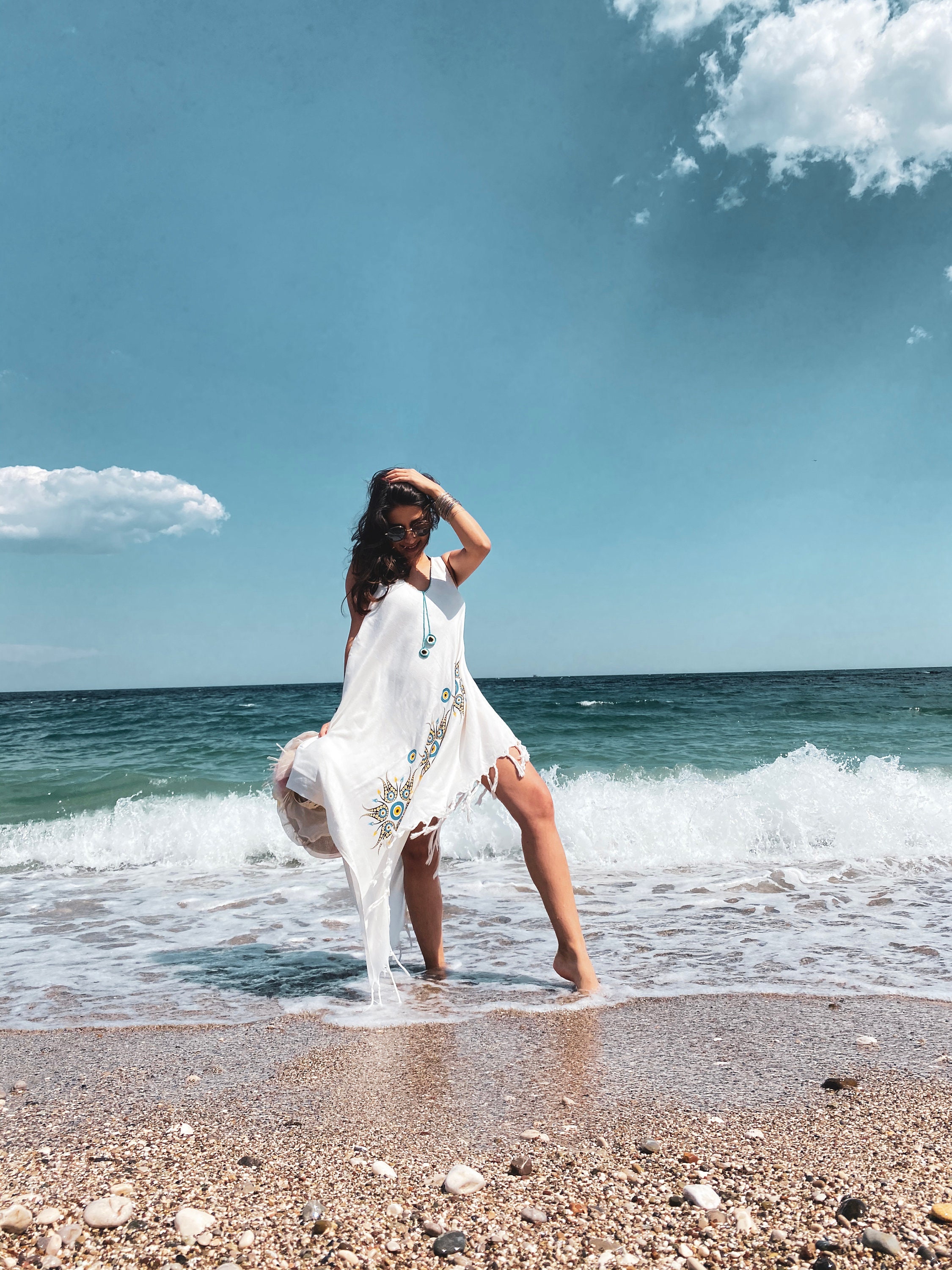 Summer Women Dress, Beach Dress, White Cotton Dress, Sea, Beach, Holiday  Pareo, Handmade Dress - Etsy