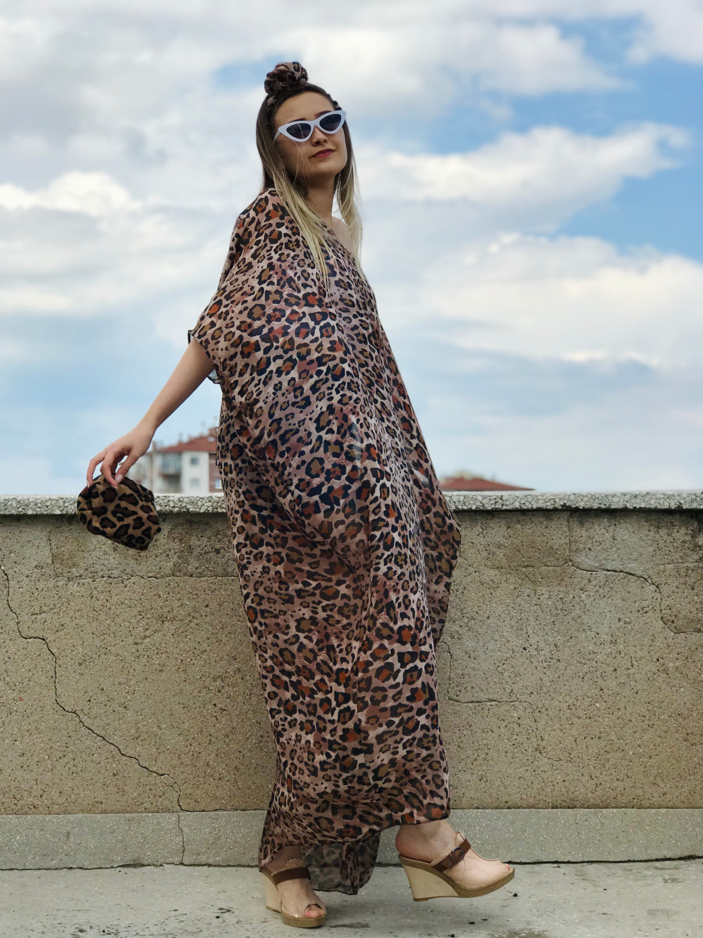 KİMONO, Caftan,dress,leopard Pattern Dress,summer Holiday Kimono — free download
