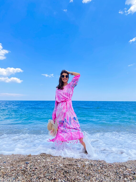 white christmas dresses Amalfi Cotton Shirt Dress Blue Brown Palm Trees – Nature Me main image 0