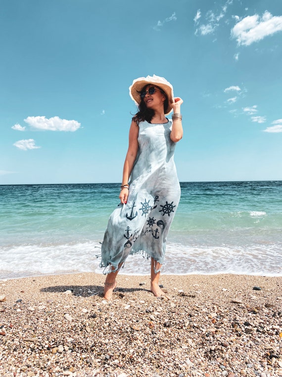 sleeveless cotton beach dress Floral Sleeveless Sundress – White Organic Cotton Shift – The Organico