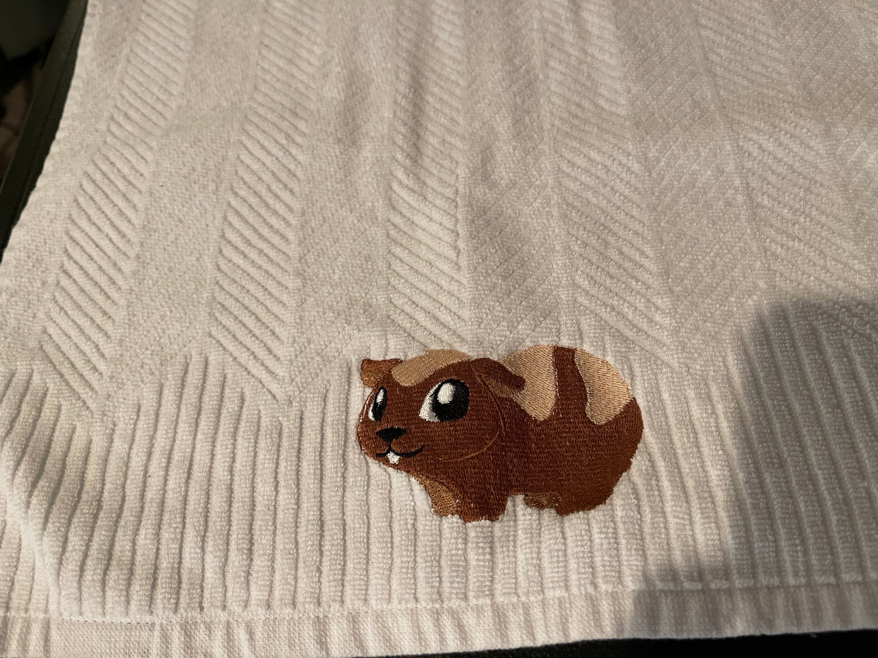 Embroidered Guinea Pig Hand Towel Etsy
