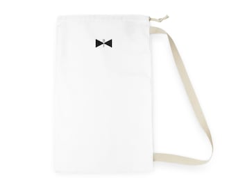 Monogram Bow Tie Laundry Bag | Personalized Initials, Travel Drawstring Pouch
