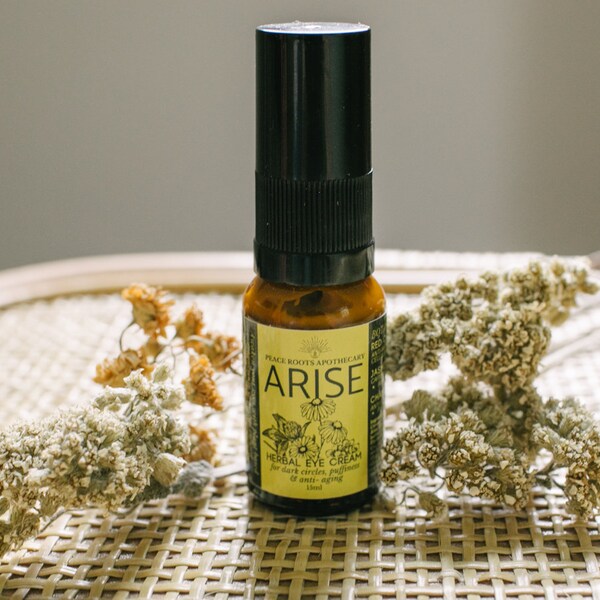 Arise Herbal Eye Cream with Chamomile Jade Green Tea Red Clover Organic puffiness dark circles anti aging wrinkles collagen vitamin