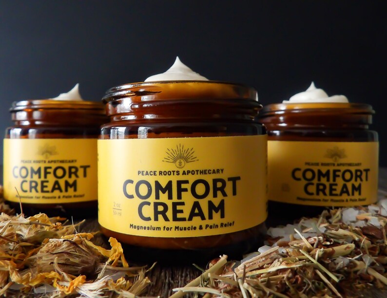 Magnesium COMFORT CREAM herbal ARNICA and St. John's Wort With Rose Hydrosol, Pain Muscle Relief