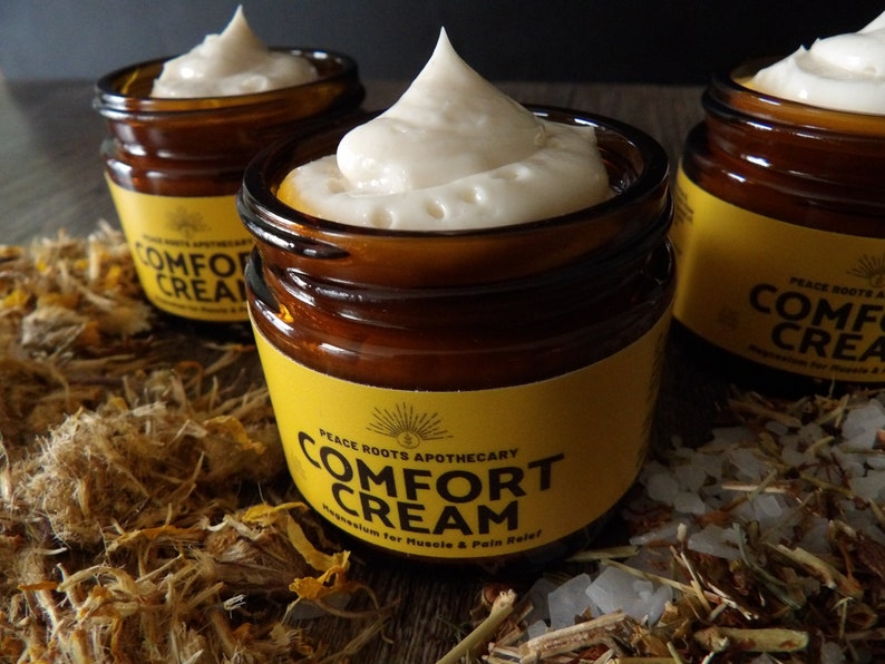 Magnesium COMFORT CREAM herbal ARNICA and St. John's Wort With Rose Hydrosol, Pain Muscle Relief