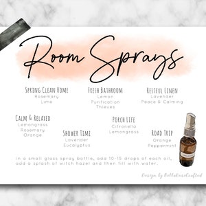 Room Spray | DIY Card | Essential Oils, Watercolor Splash, Clean Home with Oils, Spring Cleaning, Happy Mail Card, DIY with Oils