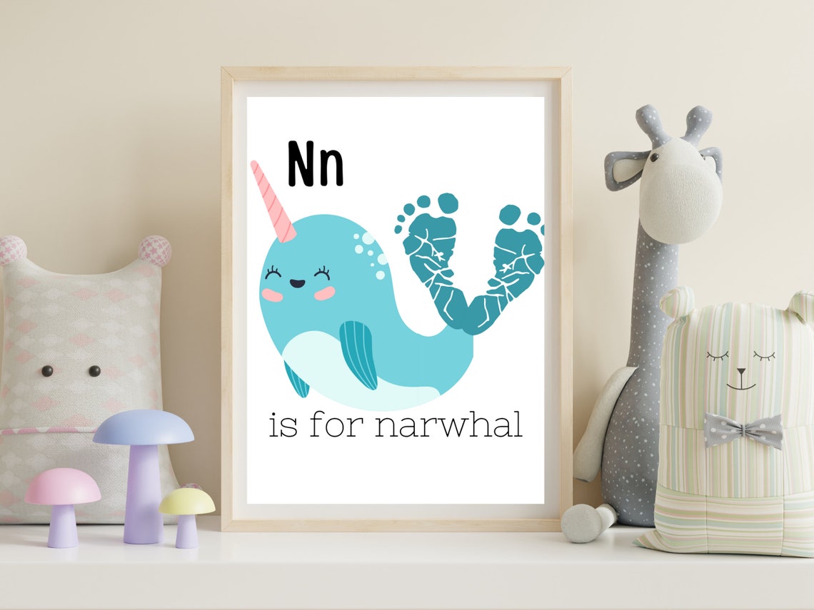 Baby Alphabet Footprint Flashcards – Printable Keepsake Phonics Letter ...