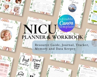 NICU Workbook Journal, baby girl mom, NICU Journal Printable, NICU Planner, nicu mom micro preemie newborn, nicu journey tracker