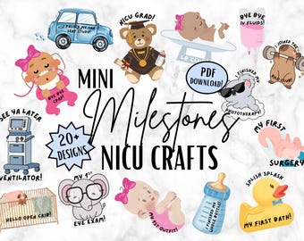 Mini NICU Milestone Craft Card (PDF Instant Download)