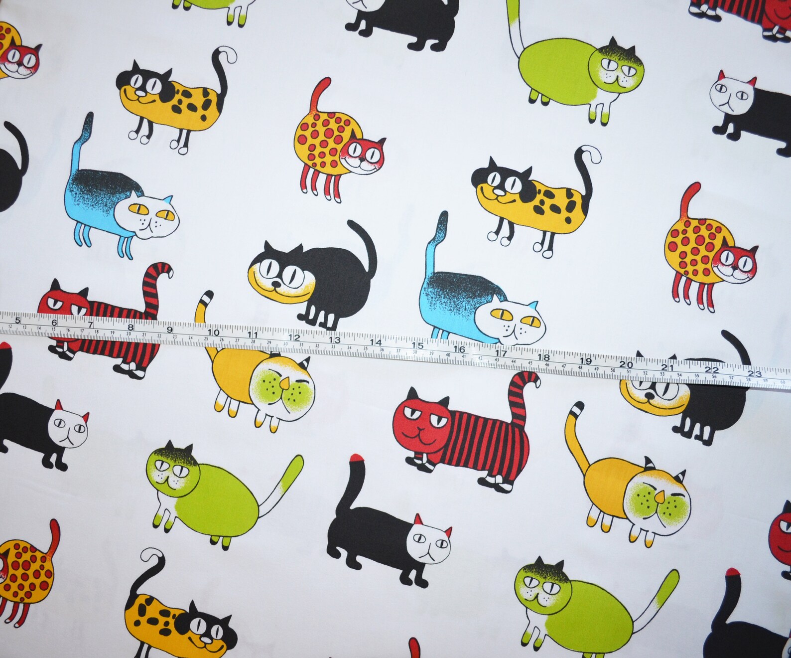 Cat Print Fabric Scandinavian Cotton Fabric Cotton Fabric Etsy