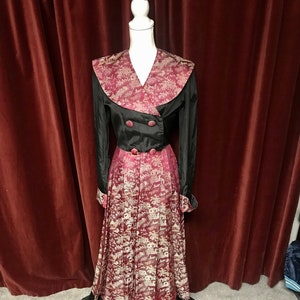 Rare Vintage 1940s 1950s Dressing Gown Robe Hostess