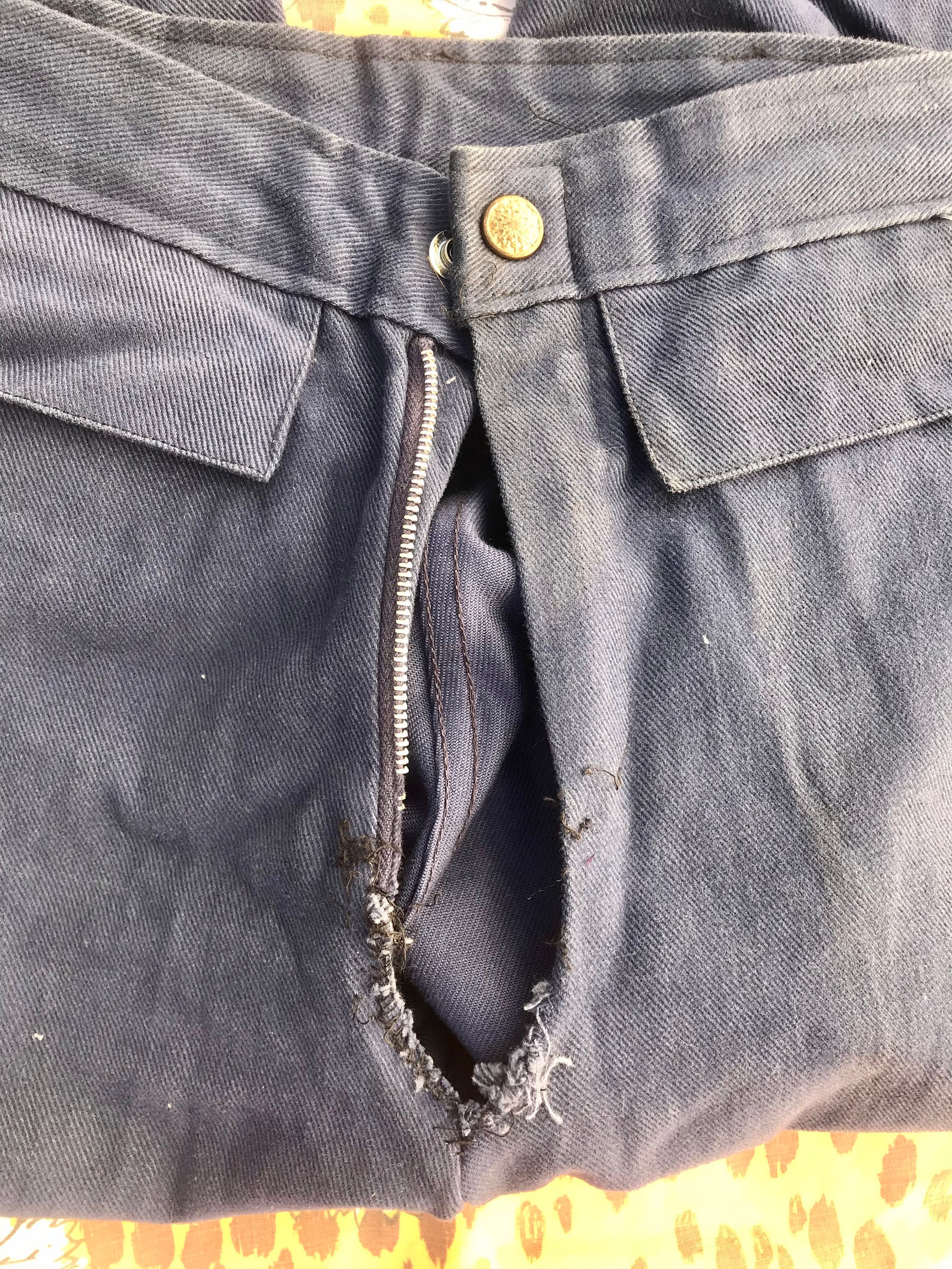 Wounded 1970's Blue Corduroy Bell Bottoms | Etsy