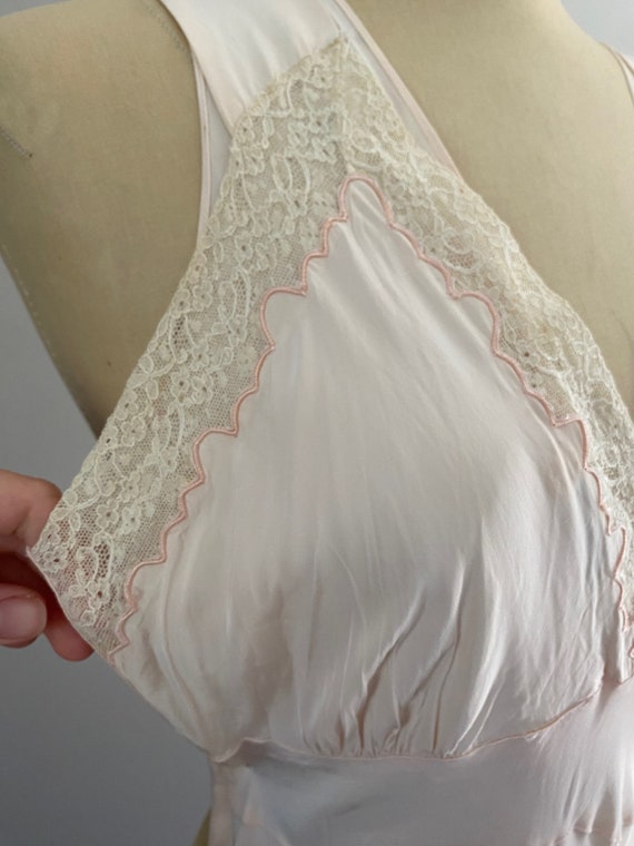 Vintage 1930s Pink Slip Nightgown Lace Detailing - image 4