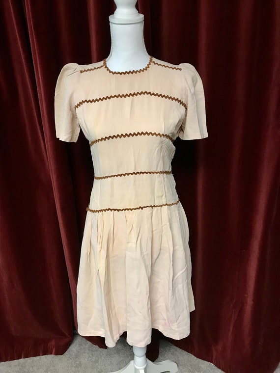 Vintage Light Pink 1920's 1930's Day Dress