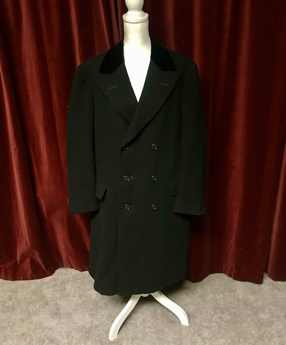 Vintage 1920s 1930s Men's Heavy Wool Overcoat