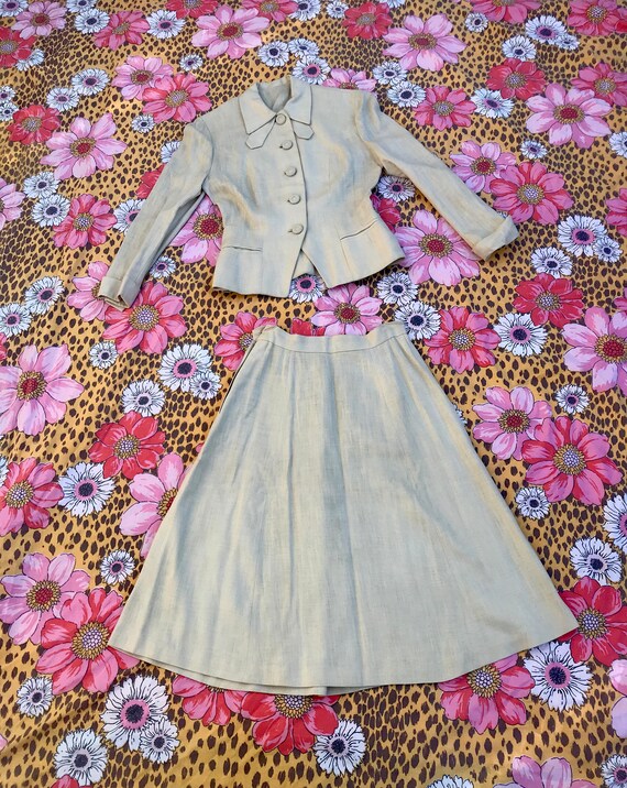 Exquisite 1940's Cotton Summer Suit