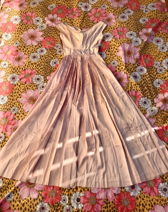 1940's/1950's Bonwit Teller Pink Satin Dress