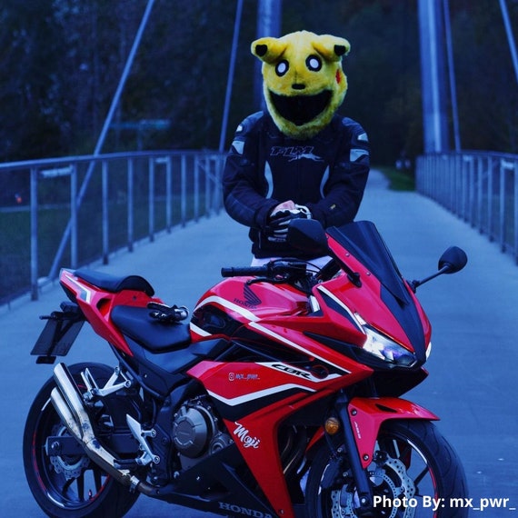 Housse de casque de moto rouge, orange et jaune Drôle de housse de