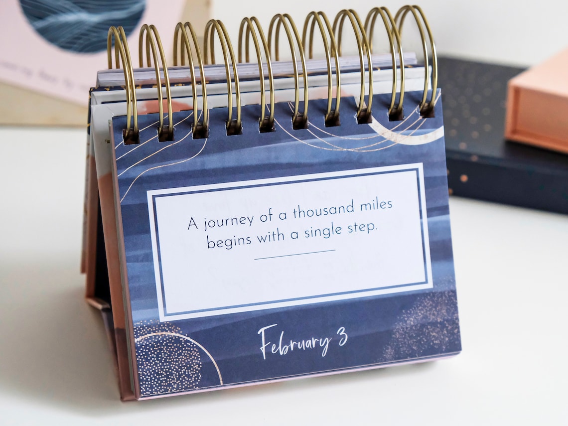 Motivational Calendar Daily Flip Calendar With Inspirational Etsy