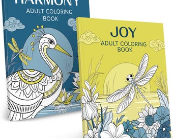 RYVE Adult Coloring Book Set: Joy & Harmony, Stress Relief Designs