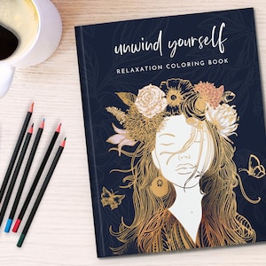 Adult Coloring Book for Women - Stress Relief Coloring Book with Coping Techniques - Mindfulness Coloring Book for Adults Relaxation
