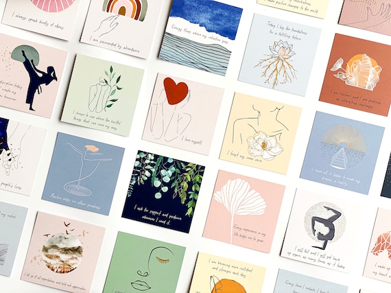 RYVE Affirmation Cards for Women: 52 Mindfulness Cards with Motivational Quotes
