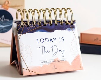 Motivational Calendar - Daily Flip Calendar with Inspirational Quotes - Inspirational Desk Decor for Women, Office Decor for Women Desk