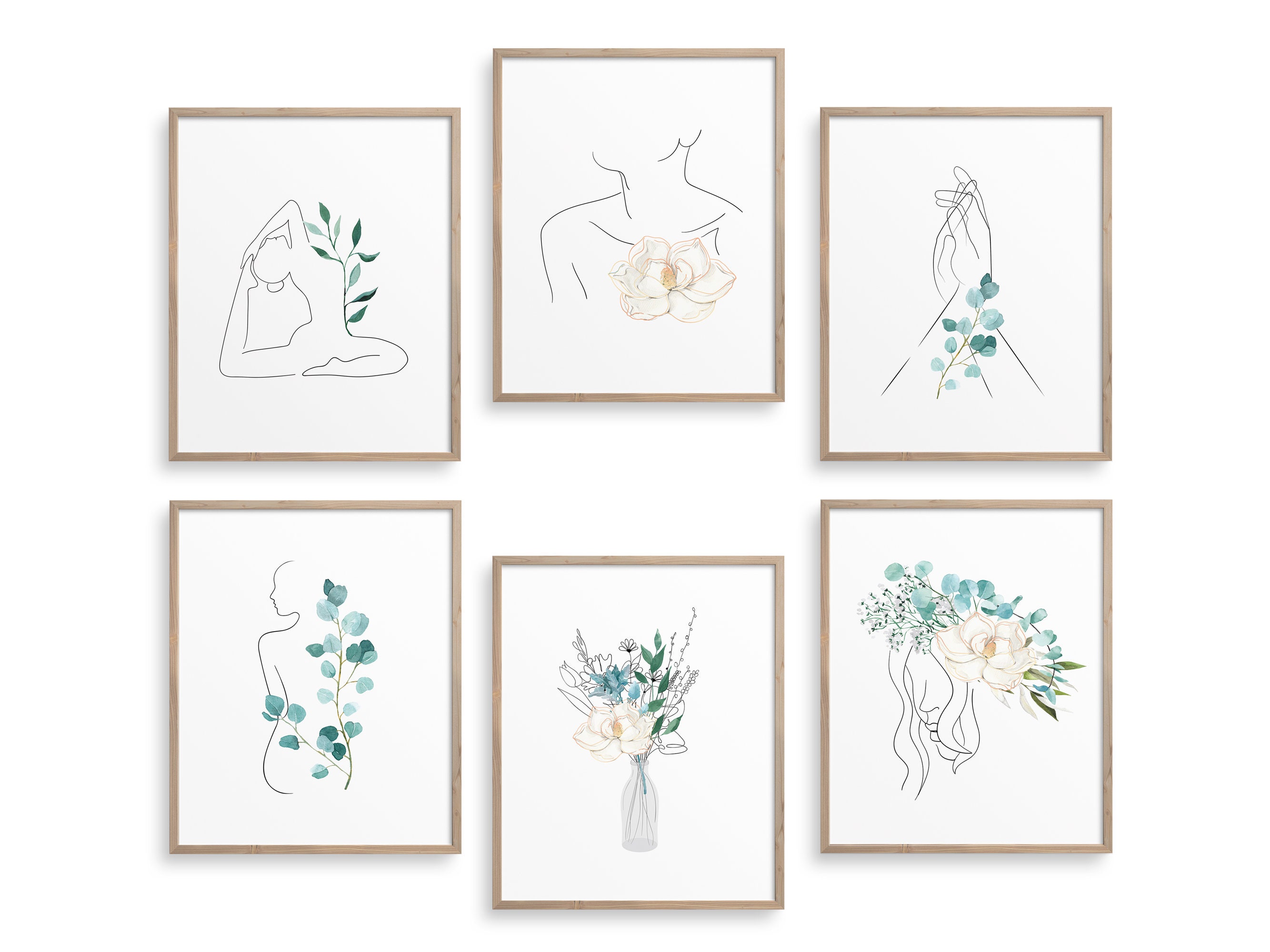 Botanical Wall Art Decor Set of 6 Botanical Prints in 8x10 | Etsy