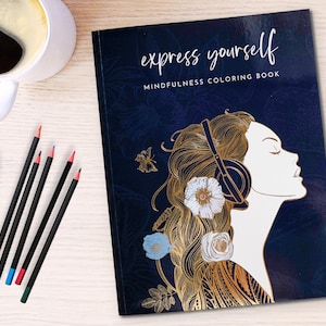 Adult Coloring Book for Women - Mindfulness Coloring Book with Personal Growth Prompts - Stress Relief Coloring Book for Adults Relaxation