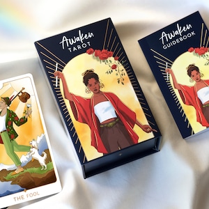 Awaken Tarot Cards with Guide Book - Modern Tarot Deck Inspired by The Rider Waite Tarot Deck - Tarot Cards for Beginners and Professionals