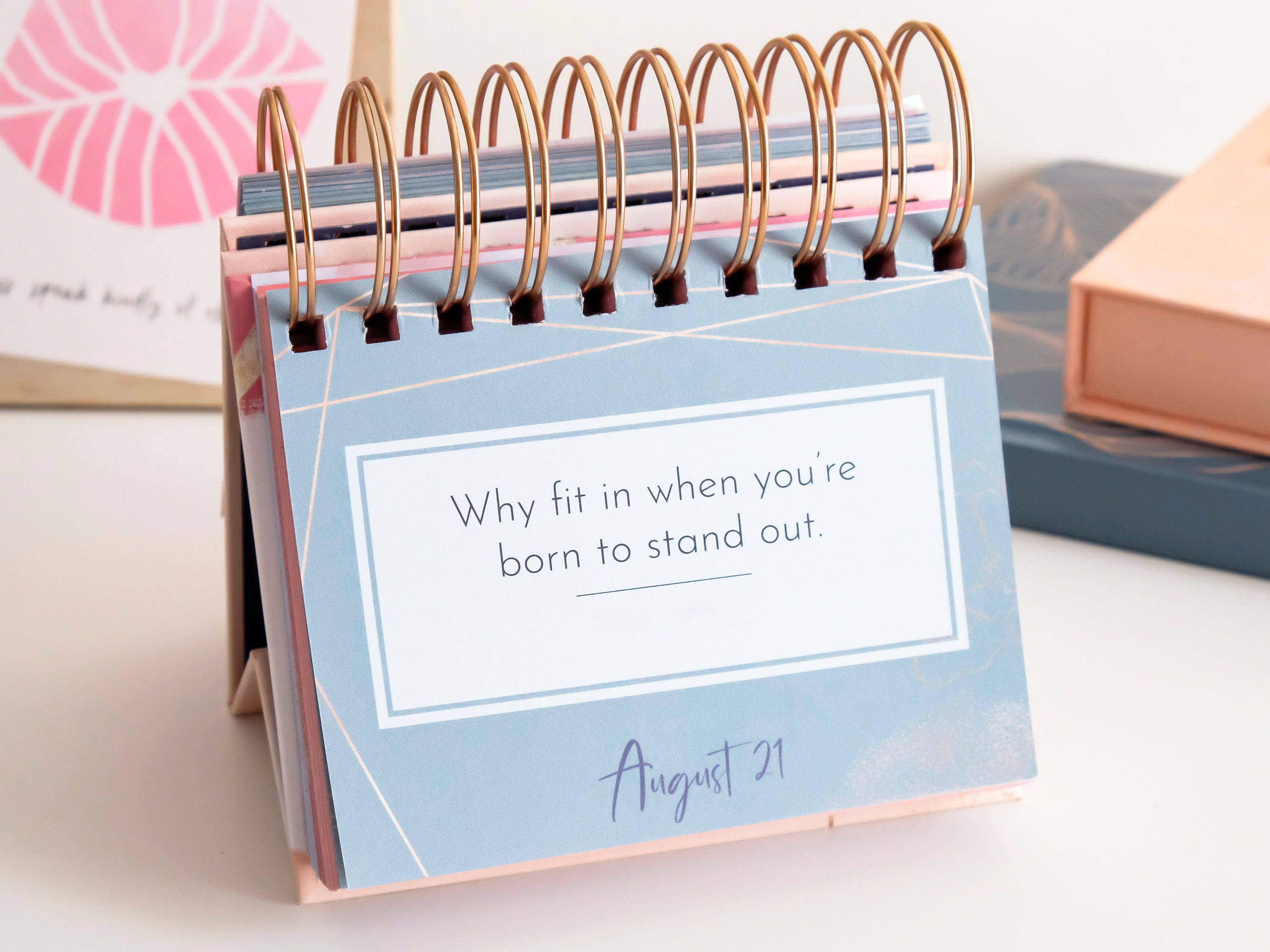 Inspirational Desk Calendar Daily Motivational Flip Calendar Etsy