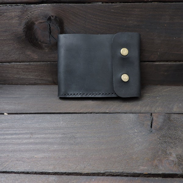 Simple Leather Wallet, Small Leather Wallet, Mens Wallet, Personalized Wallet, Groomsmen Wallet, Slim Wallet, Black Wallet, Thin Wallet