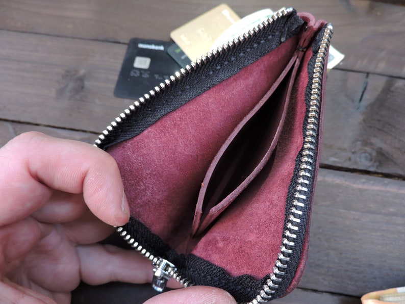 Wallet Zip Zipper Wallet Small Zip Wallet Card Wallet Half Etsy