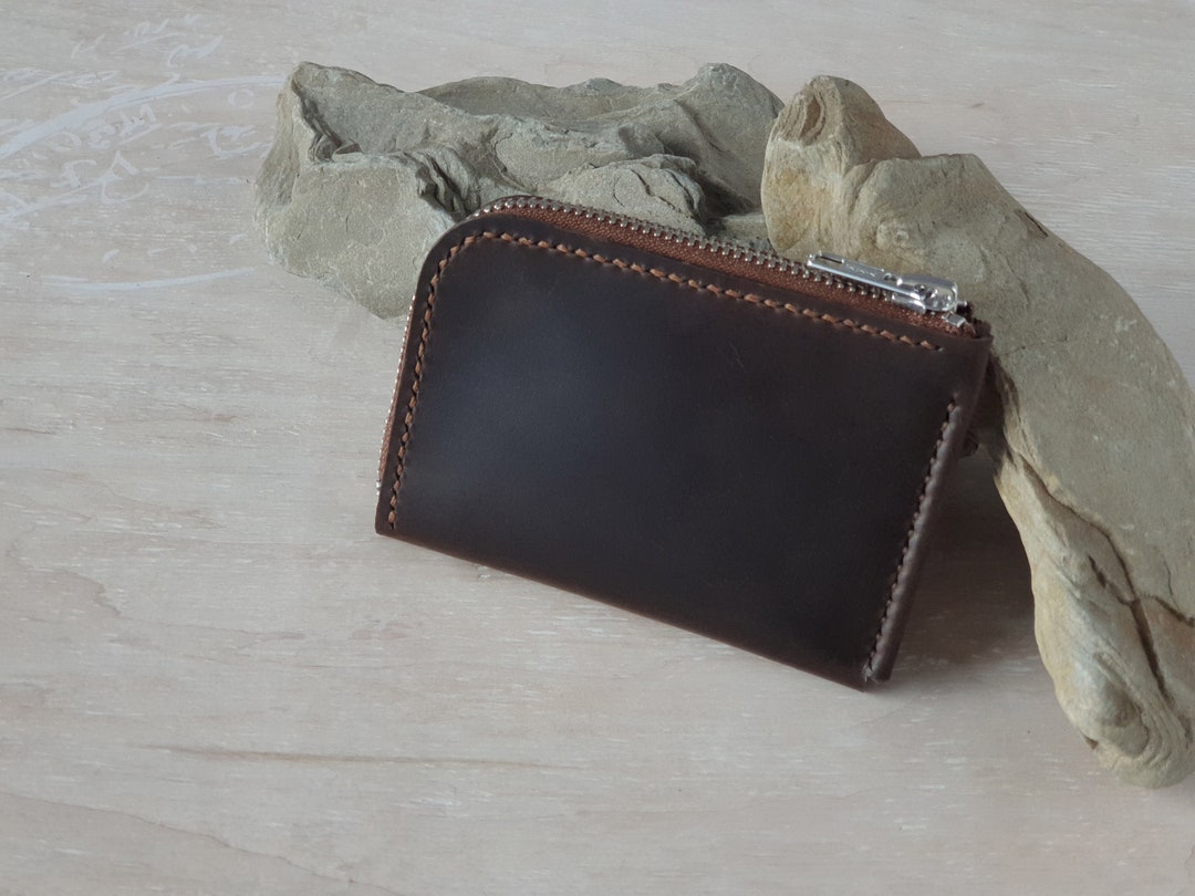 Small Leather Zip Wallet, Zipper Wallet, Minimalist Wallet, Card Wallet