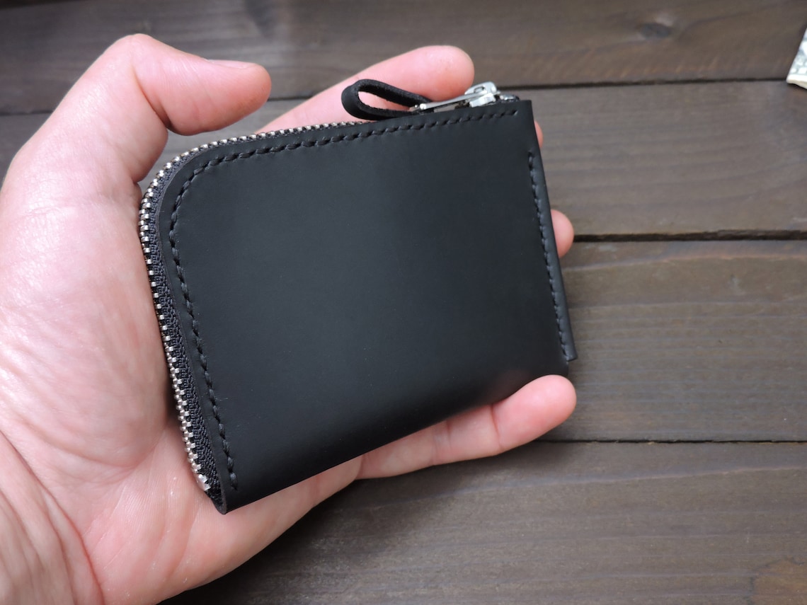 Wallet Zip Zipper Wallet Small Zip Wallet Card Wallet Half Etsy