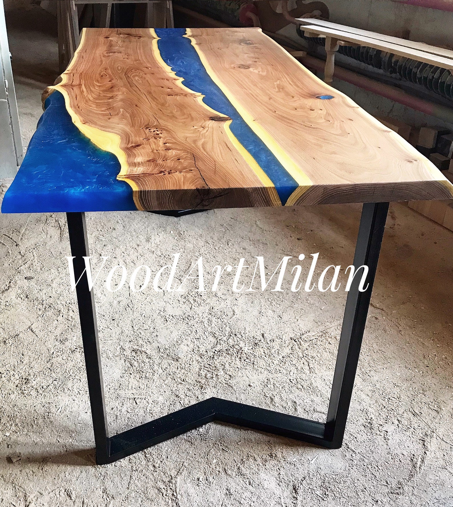Epoxy resin desk Epoxy office deskepoxy dining tableRiver Etsy
