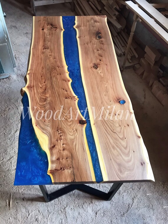 Epoxy resin desk Epoxy office deskepoxy dining tableRiver Etsy
