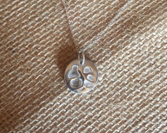paw print jewellery, paw print in silver, pet memorial, paw print necklace, paw print gift,  actual paw print, eco jewellery