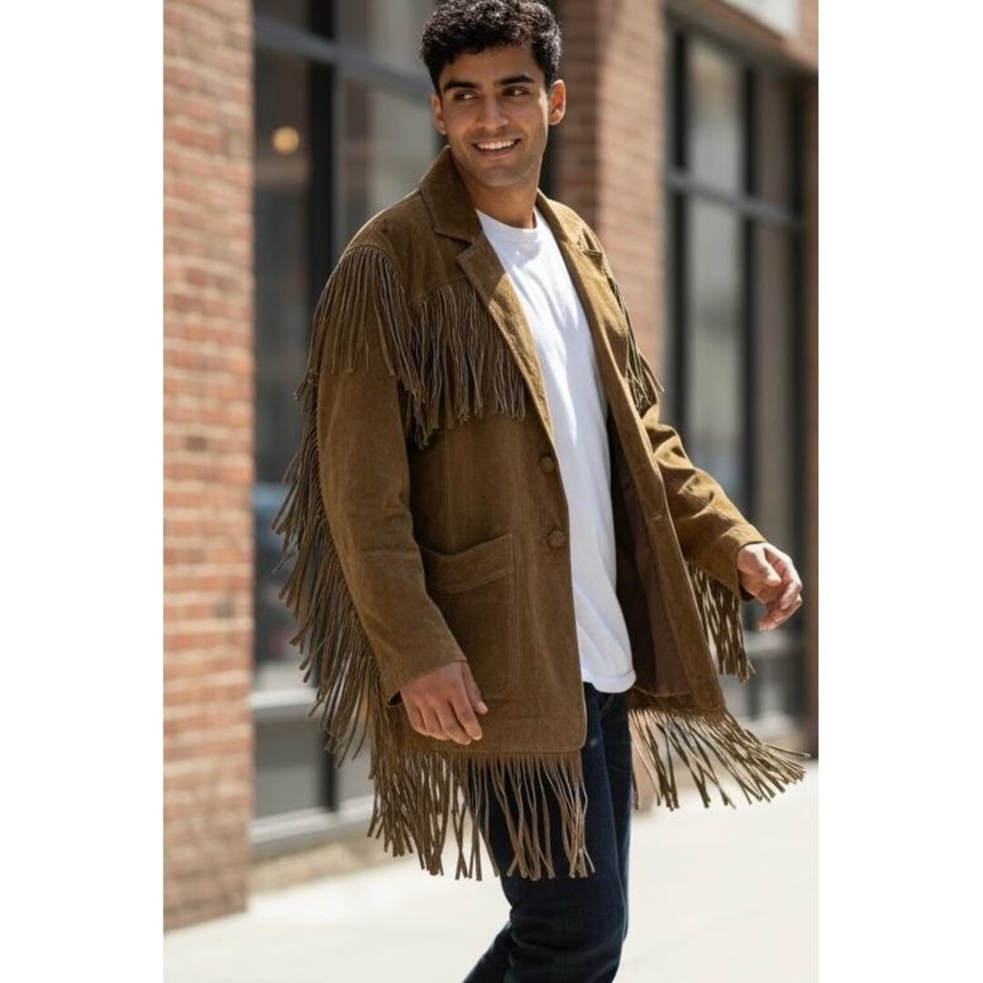 Western Ranch Jacket Vintage Suede Fringe Western Ranch Coat Deadstock Cowboy Jacket M - Etsy