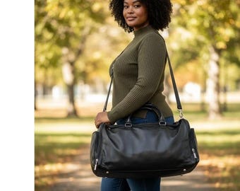 Wilsons Leather Weekender Duffel Bag Carry On Travel Cabin Bag Minimalist