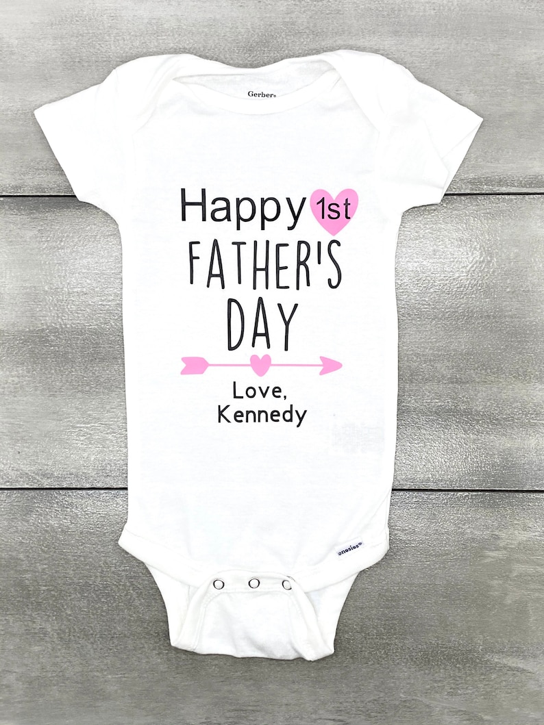 Personalized Onesie First Father/'s Day Father/'s Day Theme Father/'s Day Girl Baby Girl Onesie Simple Onesie Father/'s Day Onesie