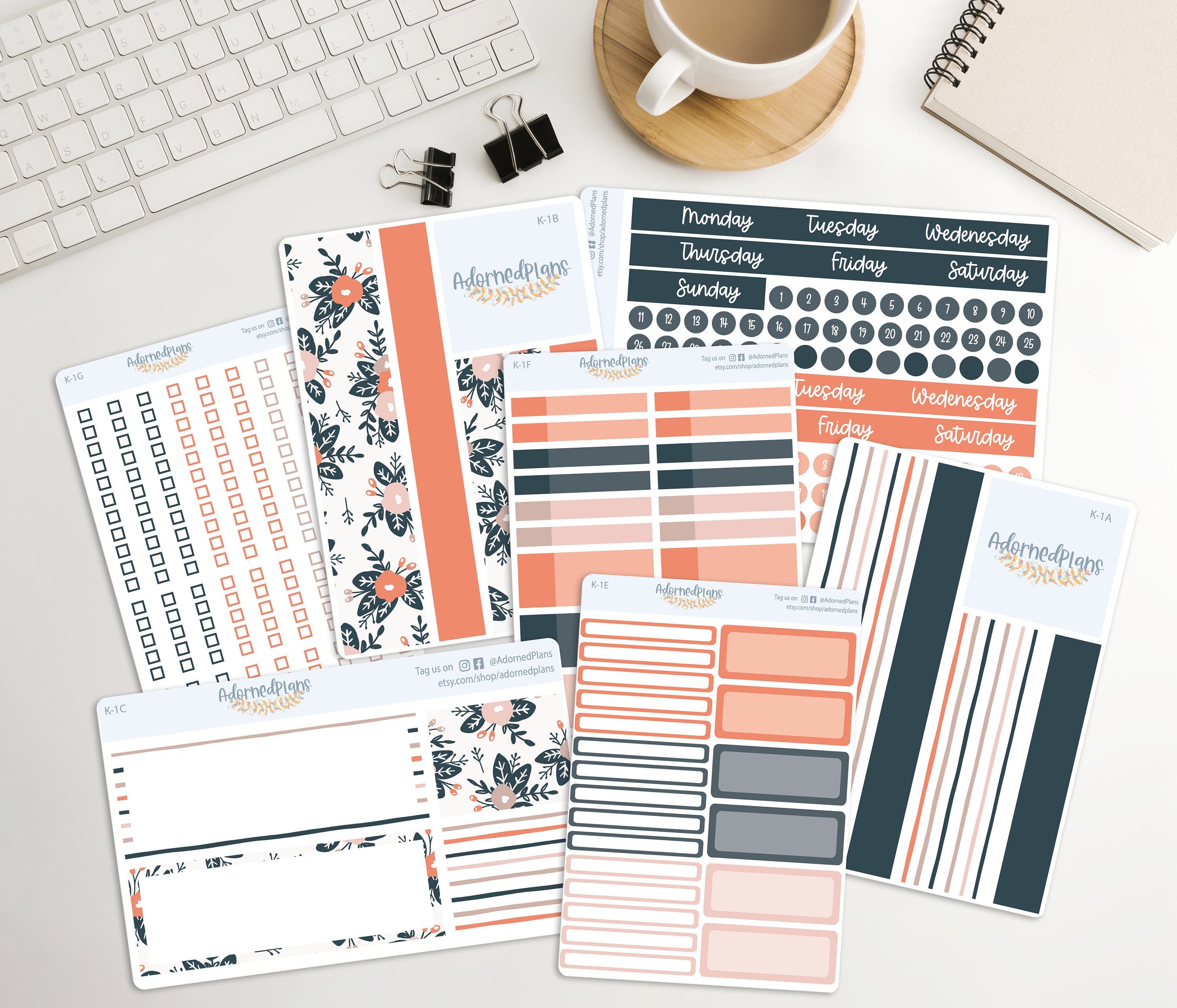 Scrapbooking Craft Supplies & Tools Planner Sticker Kit Plum Paper 7x9