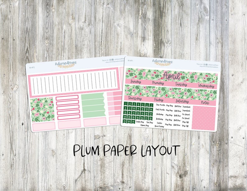 Happy Planner April Monthly kit or Plum Paper Cute Planner Stickers for your Erin Condren LP