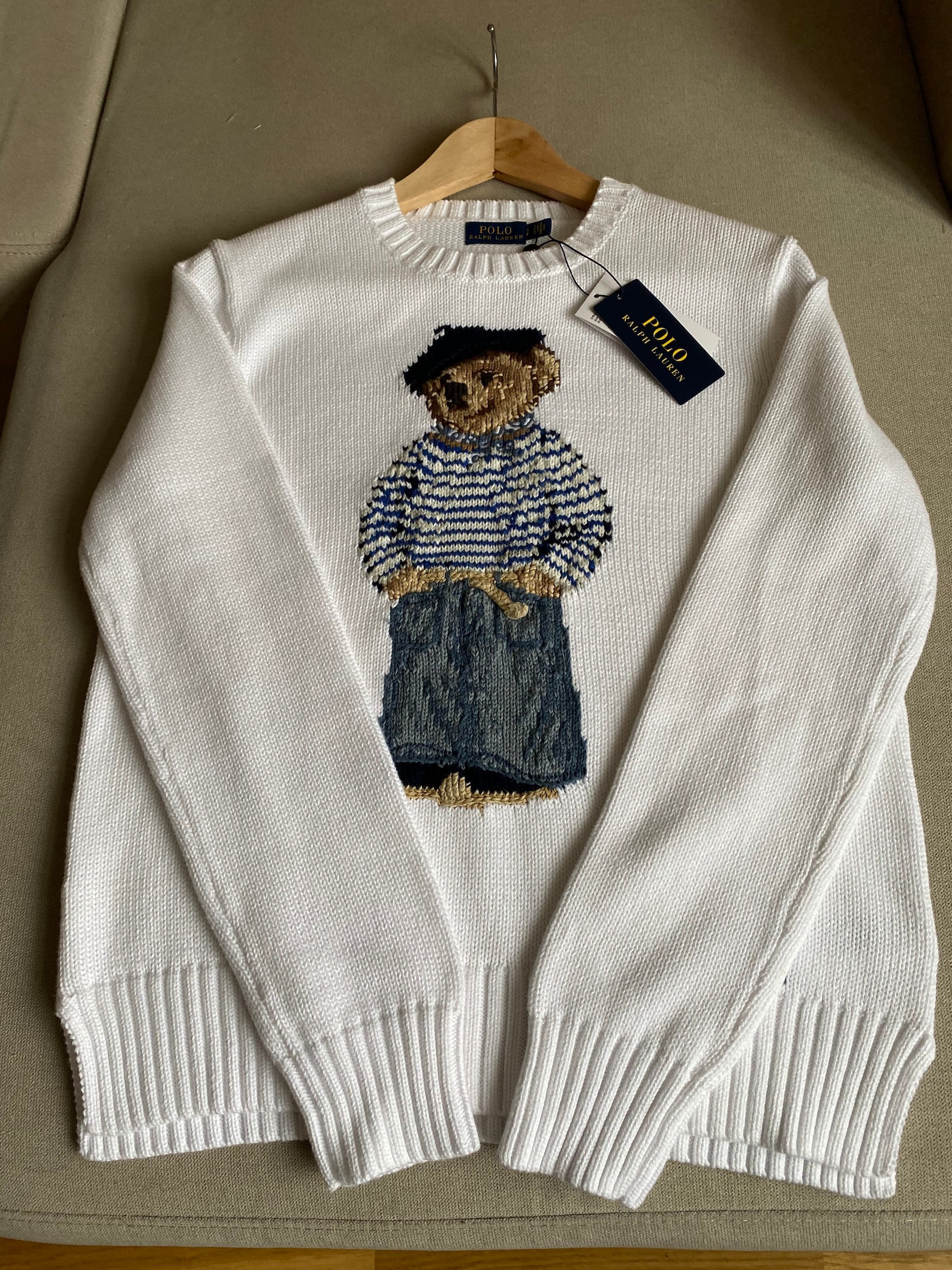 Polo Ralph Lauren Womens French Beret Polo Bear Jumper Sweater | Etsy