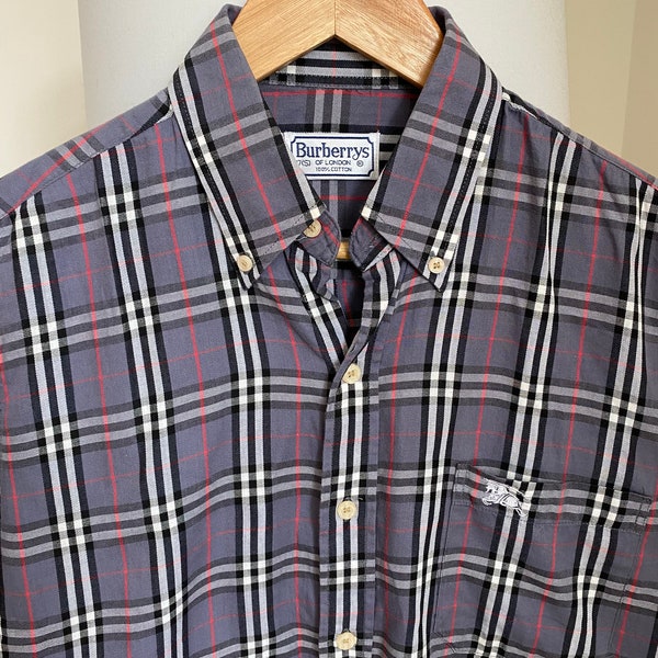 Vintage 90s Burberry Nova Check Long Sleeve polo Shirt Small S. Condition is “Used” Dispatched with Royal Mail 1st class signed