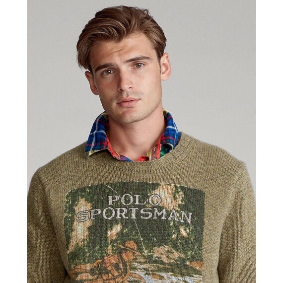 Polo Ralph Lauren Mens Sportsman Wool Crewneck Sweater Jumper - Etsy