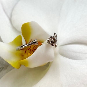 Silver Rose Ring || Adjustable || 925 Sterling Silver || Valentine's Day Gift ||