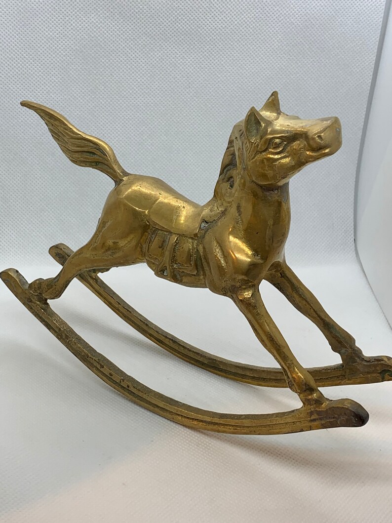 Brass rocking horse