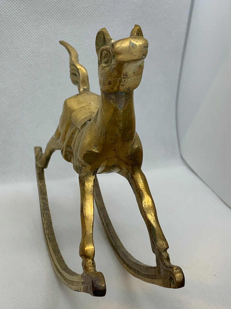 Brass rocking horse